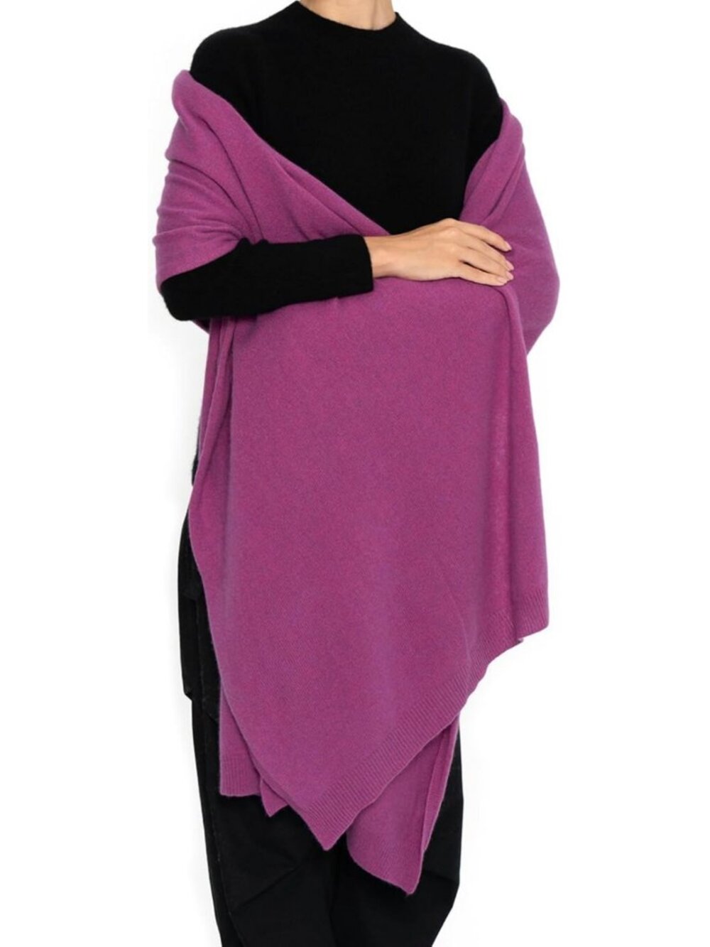 Ultra Soft Cashmere Wool Oversized Shawl Wrap - Solid Color Pashmina Scarf with